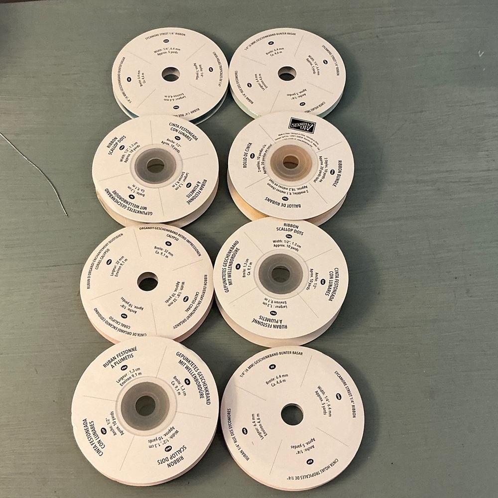 Stampin' Up! Lot of 26 Spools of Ribbon of Various Colors, Sizes & Designs - Picture 15 of 16